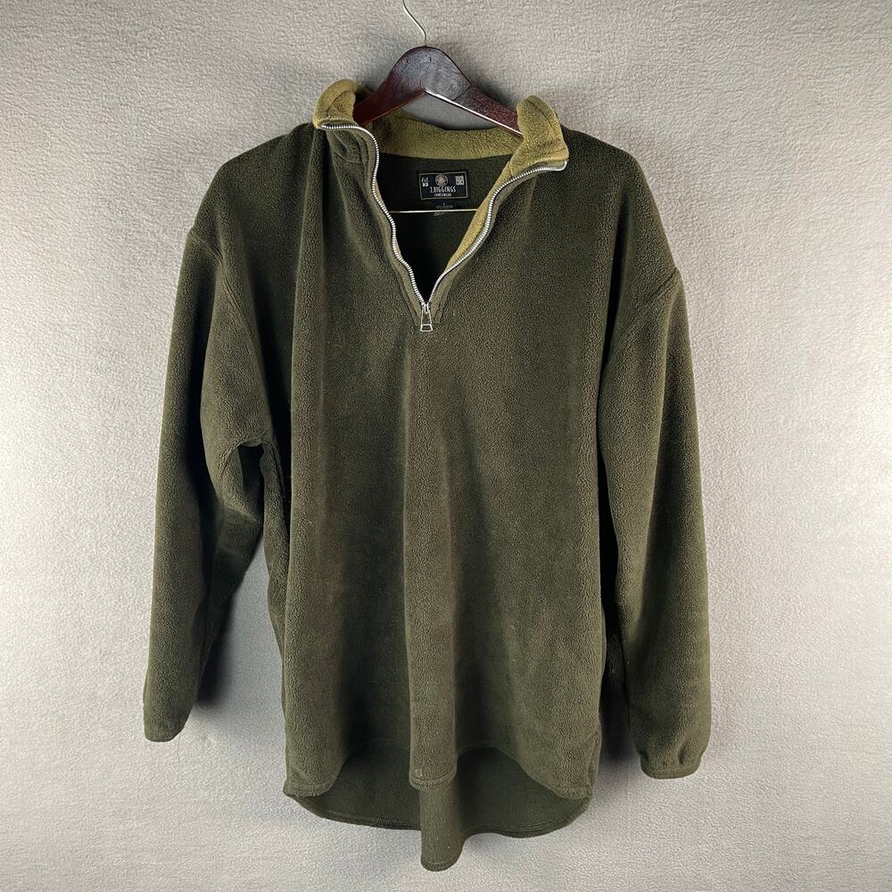 J RIGGINGS 1/4 ZIP Fleece Pullover Sweater Khaki Men’s  Size L Sportswear